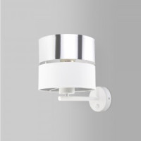 TK Lighting бра 1x60W E27 абажур белый  200х280х280 Hilton Silver 4175