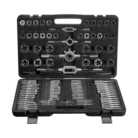 ЕРМАК Набор метчиков и плашек 110пр. в пластик.кейсе