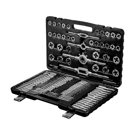 ЕРМАК Набор метчиков и плашек 110пр. в пластик.кейсе