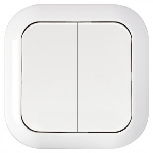 Bylectrica Гармония выкл. СУ 2 кл. IP44, бел. с золотой вставкой (корп. ABS) С510-819