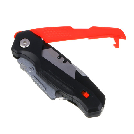 ЕРМАК Нож универсальный складной, пластик, с выдвижным лезвием 19мм трап + 4запас.лезвия, блистер