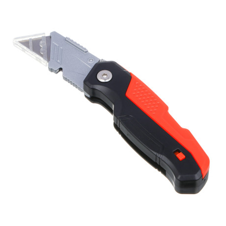 ЕРМАК Нож универсальный складной, пластик, с выдвижным лезвием 19мм трап + 4запас.лезвия, блистер