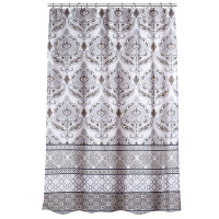 VETTA Шторка для ванной, с утяжелителем, полиэстер, 80 г/м2, 180х180см, Орнамент, 002