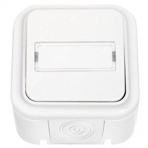 Bylectrica ПРАЛЕСКА АКВА выкл. 1 кл. ОУ с биркой с самовозвратом IP54 белый, (А110-743)