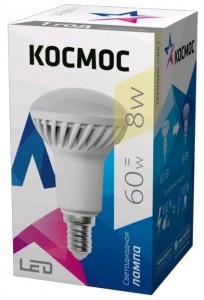 Космос R50 E14 8W (600lm) 3000K 2K матов. 86x50 Lksm_LED8wR50E1430