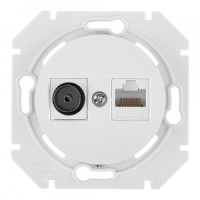 Bylectrica РЕТРО ПРОВАНС мех. комп. роз. RJ-45 + TV СУ корп. ABS белый (ТК-6351)