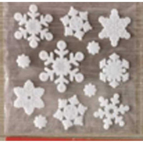Наклейка на стекло А112 Снежинки 12шт (8шт больших снежинок, 4шт маленьких снежинок) 20*20см (12)