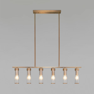 Eurosvet люстра 6x40W E14 860х100х900 металл прозрачный/латунь Oriens 60166 Умный дом a068073