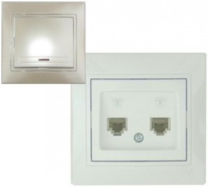 Lezard Мира роз. телеф. СУ 2 мест. перламутр (RJ11) (корпус PC) 701-3030-138