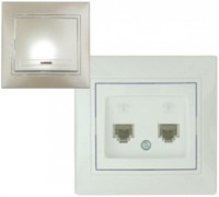 Lezard Мира роз. телеф. СУ 2 мест. перламутр (RJ11) (корпус PC) 701-3030-138