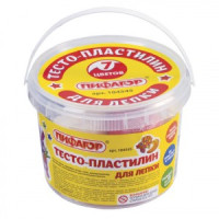 Пластилин на растительной основе (тесто д/лепки) ПИФАГОР, 7 цветов, 420 г, пластиковое ведро, 104545