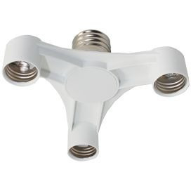 Ecola переходник с цоколя E40 на 3хE27 Широкий Белый A8T37WEAY