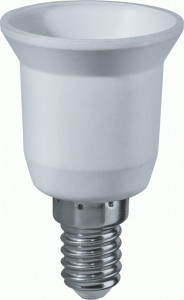 Navigator Патрон-переходник с E14 на E27 пластик. белый NLA-E14-E27 (50!) 71988