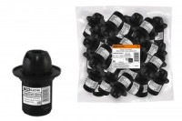 TDM Патрон E14 с кольцом, термостойкий пластик, черный, (50!) SQ0335-0054