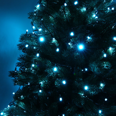 СНОУ БУМ Гирлянда эл. вьюн катушка 50м, 500LED, аква, 8 режимов, ПВХ черный, 220В