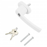 Ручка для пластиковых окон с ключом SWH 37.1(02) 9016 Белая (WH008) ЛДМ (80,4) (50,10)