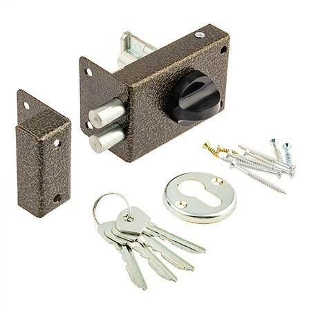 Замок накл ЗН-1.2Р Омега (Бронза)  2 ригеля, 4 англ.ключа   \30