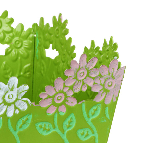 INBLOOM Кашпо квадратное цветочный край 14х14х8см, металл