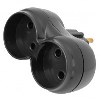 Bylectrica разветвитель (тройник) 2роз. 16А (линейный) РВ16-374 черный