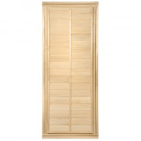 Дверь деревянная глухая с фольгой 20,2кг/1,7х0,7м липа/короб липа 34020 Банные штучки