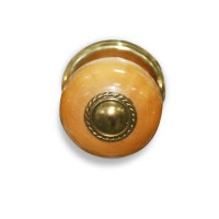 Ручка-кнопка дерево/металл с пуговкой (светлая)  \30