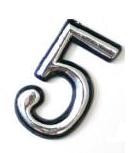 Цифра дверная АЛЛЮР пластик "5" хром (20) п/э уп.