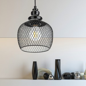 ЭРА PL8 BK LOFT св-к Подвес металл E27 max 60W d170 черный (10/180) 4616