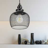 ЭРА PL8 BK LOFT св-к Подвес металл E27 max 60W d170 черный (10/180) 4616