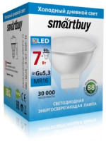 Smartbuy MR16 GU5.3 220V 7W(600lm) 6000K 6K 50x45 пластик SBL-GU5_3-07-60K-N