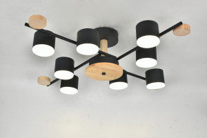 General Люстра 8GX53 50W 745х745х175 230V черный, мет/дер Венто без пульта IP20 662219