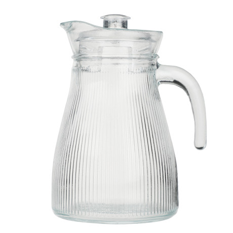 MILLIMI Кувшин для воды 1.2 л, стекло, крышка пластик, рифленый