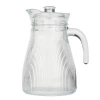 MILLIMI Кувшин для воды 1.2 л, стекло, крышка пластик, рифленый