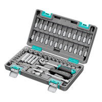 Набор инструментов, 1/4&quot;, CrV, пластиковый кейс 57 предметов Stels