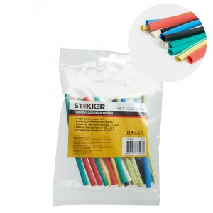 Stekker термоусадочная трубка ТУТ набор 4/2 мм 10 см мультиколор (уп 21шт,цена/уп) HST-420-10M 39711