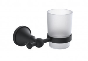 DIADONNA Стакан для ванной настенный (SUS) стекло мат.покрытие, черный, D8006BL