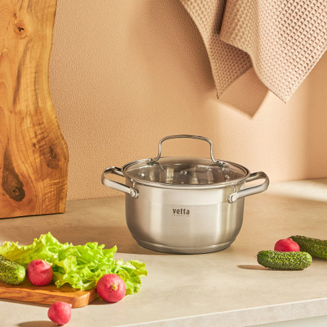 VETTA Берн Набор кастрюль 6 пр (1,9л+2,6л+3,5л) со стекл. крышкой, индукция