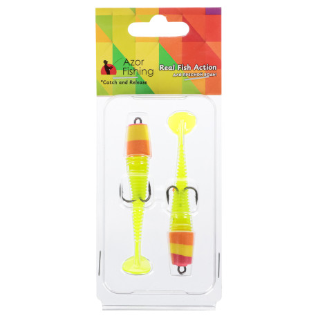 AZOR FISHING Набор силиконовых приманок, "Комбо" 75мм, 5 цветов