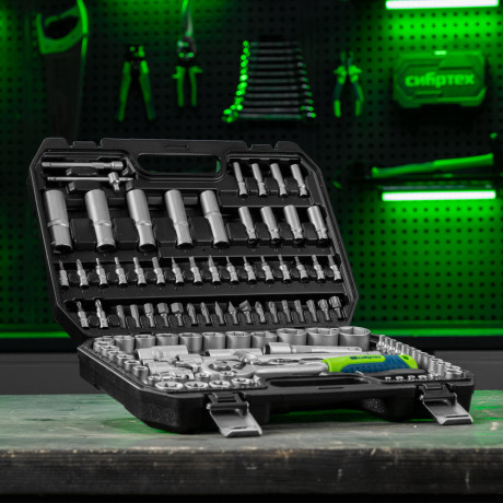 Набор инструментов, 1/2", 1/4", 108 предметов// Сибртех