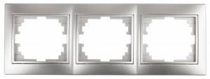ЭРА Intro Plano рамка, СУ 3 мест. алюминий, 1-503-03, Б0030098
