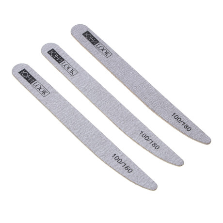 ЮНИLOOK Набор пилок 2-х сторонних для ногтей 3 шт, 100/180 и 180/240 грит, щепа, 17,8 см, 2 цвета