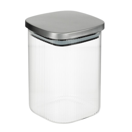 VETTA Рельеф Банка для хранения с металлической крышкой 1000мл, 14х10см, стекло