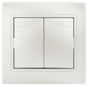 ЭРА Intro Plano выкл. СУ 2 кл. (перекл. проходной) 10А 250В, перламутр  1-107-06 53811