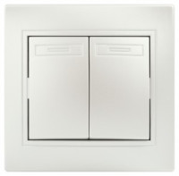 ЭРА Intro Plano выкл. СУ 2 кл. (перекл. проходной) 10А 250В, перламутр  1-107-06 53811