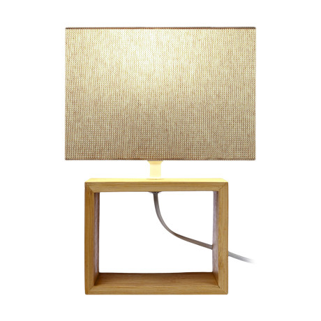 BY Светильник переносной настольный Бари, 27 см, E14, 40Вт, 230В бамбук, металл, текстиль, бежевый