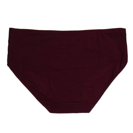 GALANTE Трусы женские макси с декором, р.50, 95%хлопок, 5%спандекс, бордовый, НБ25-15