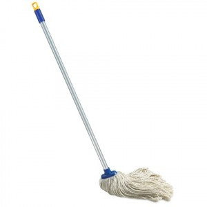 Швабра с веревочн. насадкой, чер. 120 см, еврорезьба, 165 г (хлопок) ворс 26 см, Лайма 601470