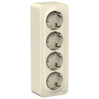 Systeme Electric BLANCA роз. ОУ 4 мест. 16А молоч. (пл.осн., земля, штор., изол.пл.) BLNRA011412(4!)