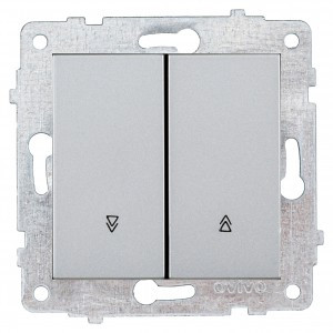 OVIVO мех. выкл. СУ 2 кл. (жалюзийный) серебро (ко всем рамкам) 600-000210-216