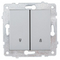 OVIVO мех. выкл. СУ 2 кл. (жалюзийный) серебро (ко всем рамкам) 600-000210-216