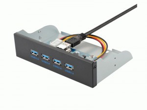 Планка USB 3.0 на переднюю панель 5.25" Gembird, 4xUSB-A 3.0